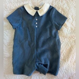 Luli & Me Boys Cord Blue Romper, size 6m